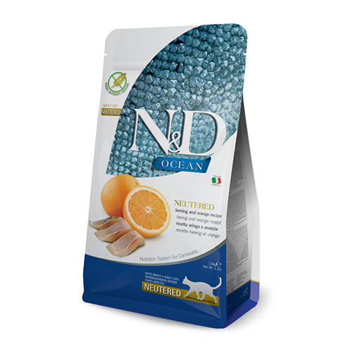 Farmina (Фарміна) N&D Ocean Herring&Orange Neutered для стерилізованих кішок, з оселедцем та апельсином, 1.5 кг
