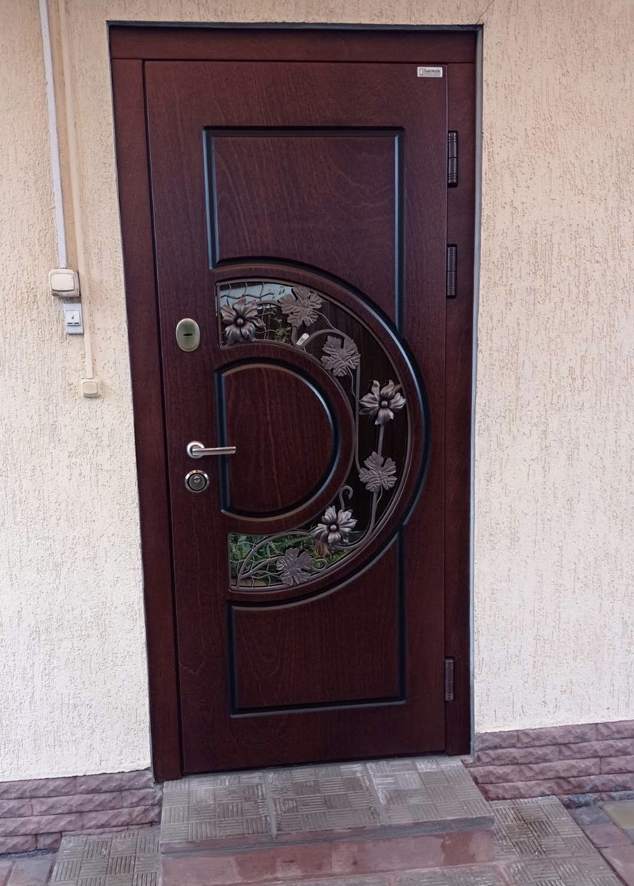 Вхідні двері до будинку Оріон зі склом, патиною та атмосферостійким покриттям ArWood, фото 1