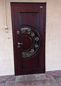 Вхідні двері до будинку Оріон зі склом, патиною та атмосферостійким покриттям ArWood