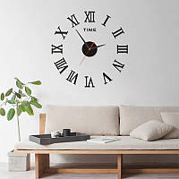 Настенные часы 3D, черного цвета, латинские цифры 1 шт