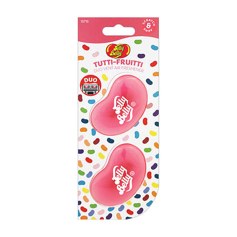 Освіжувач повітря 3D міні вентиляційний 2 шт. Тутті-Фрутті Jelly Belly (157154 ), фото 1