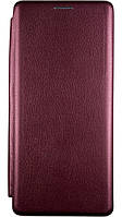 Кожаный чехол книжка Elegant book на Samsung Galaxy M11 бордовый