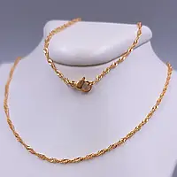 Цепочка спираль Xuping медицинское золото 60 см * 2 мм, Цепочка позолота 18К