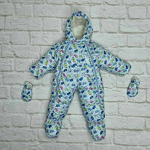 Стильний дитячий зимовий комбінезон-трансформер на синтепоні з овчиною, фото 1