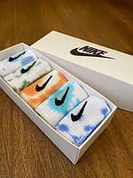 Высокие мужские Носки/Шкарпетки Nike/найк Tie-Dye (найк) Подарочный набор в коробке 5 пар 35-39