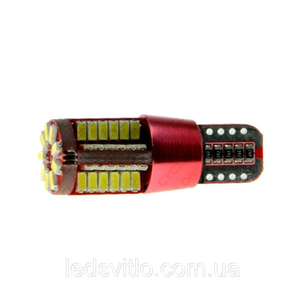 Автомобільна LED лампа T10 W5W 12-24V 57smd 3014 CANBUS світлодіодна, білий колір світла