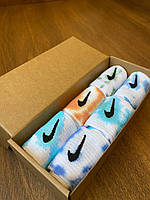 Набор в коробке 6 пар высокие Носки Nike/найк - Tie-Dye цветные Подарочный тай дай размер 42-45