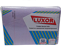 Серветки нагрудники для пацієнта тришарові LUXOR 3P03 Лавандові Lavander 50шт