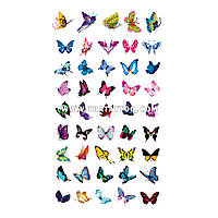 Набор цветных переводных тату в виде бабочек