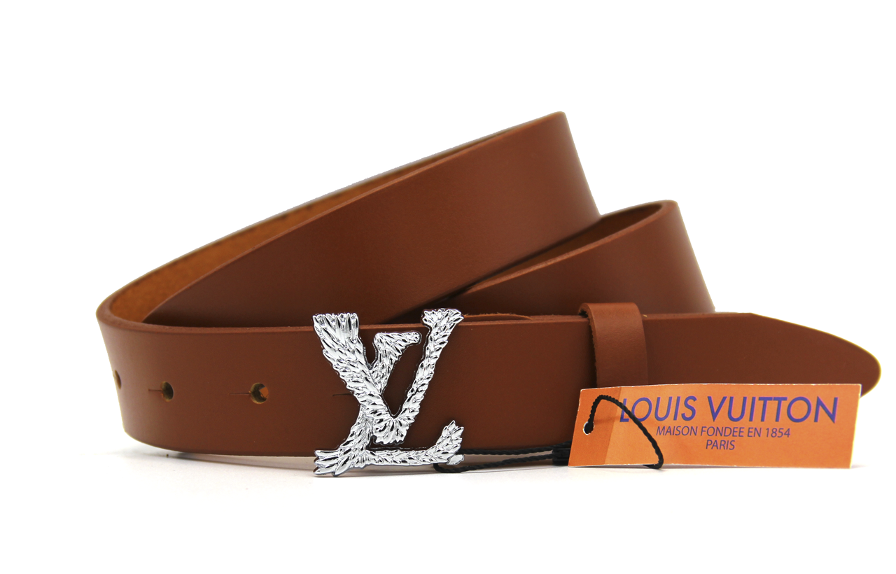 Ремінь жіночий LOUIS VUITTON рудий шкіряний 30 мм