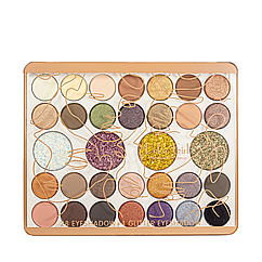 Палетка тіней для повік на 32 кольори DoDo Girl Eyeshadow Palette D3215 B Рожево-бежевий Сливовий Золотистий