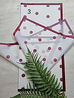 Калька флористична в листах в горох (60*60 см)біла в красний горох