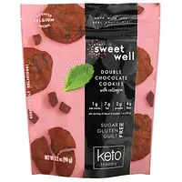 Sweetwell, Кето-печенье, с коллагеном, двойной шоколад, 90 г (3,2 унции) Днепр