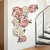 Інтер'єрна наклейка на стіну 90*30 см півонії 2 шт, самоклеючі 3d наклейки на стіну, фото 2