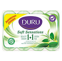 Мыло Duru 1+1 Soft Sensations Зеленый чай с увлажняющим кремом, 4 шт. по 80 г