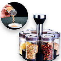 Набор для специй на подставке на 7 предметов (6 баночек и подставка) Spice Rack set OT