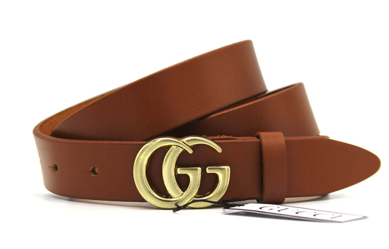 Ремінь жіночий GUCCI рудий шкіряний 30 мм