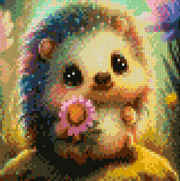 АМК-131. Алмазна мозаїка Їжачок 20х20см, фото 1