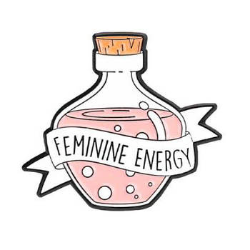 "Пляшка Жіноча енергія / Feminine energy" значок (пін) металевий
