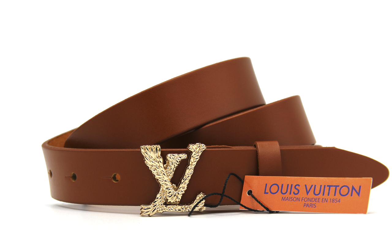 Ремінь жіночий LOUIS VUITTON рудий шкіряний 30 мм