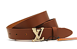 Ремінь жіночий LOUIS VUITTON рудий шкіряний 30 мм, фото 3