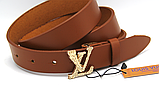 Ремінь жіночий LOUIS VUITTON рудий шкіряний 30 мм, фото 4