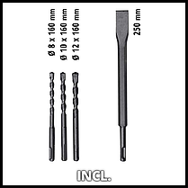 Потужний електричний перфоратор Einhell TC-RH 620 4F Kit : 620 Вт, 2.2 Дж, 1250 об/хв, 5200уд/хв, фото 6