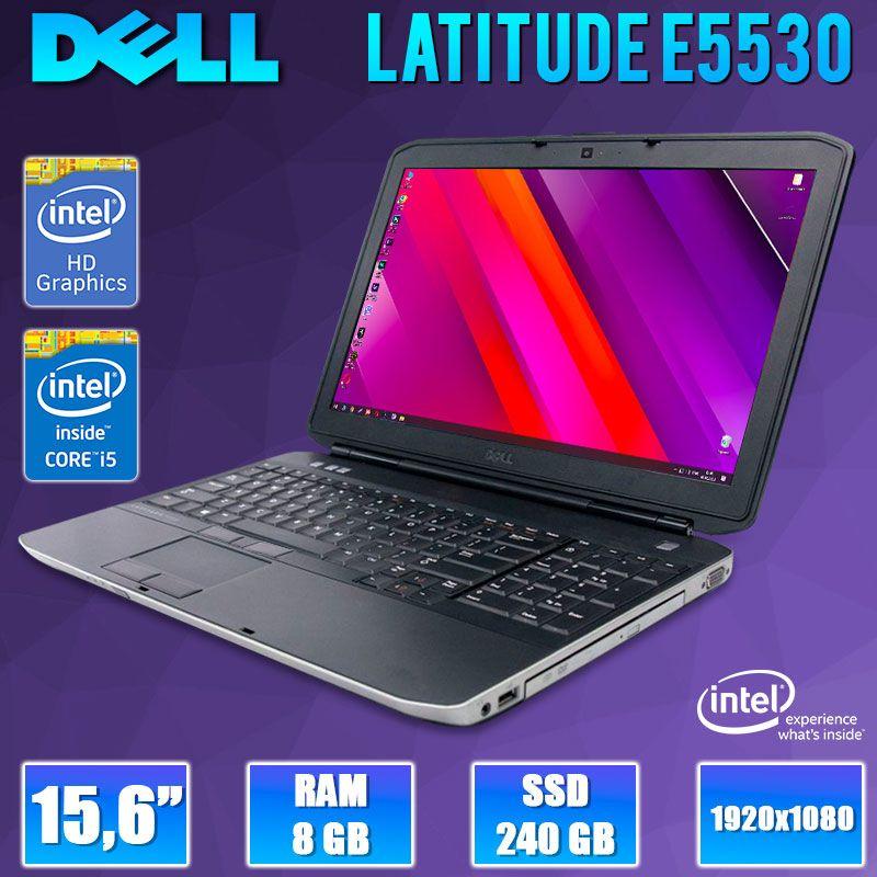 Оригінальний Dell Latitude E5530 15.6" Full HD 8 GB Intel Core i5-3340M 240GB SSD + нова батарея