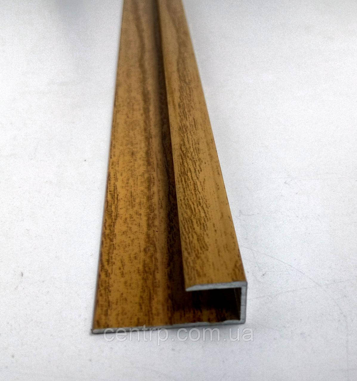 Алюмінієвий стартовий L-профіль (всередині 11 мм) фарбований "Декор під дерево" СУ 11 довжина 3,0 Дуб рустик, фото 1