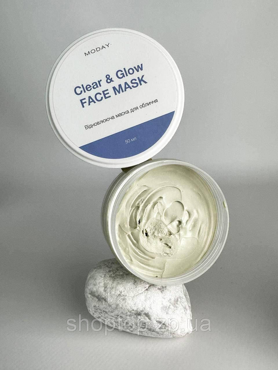 Відновлююча маска-антистрес для обличчя MODAY Clear & Glow FACE MASK на основі цинку та азелаїнової кислоти Де