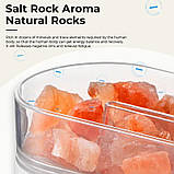 Соляна мінеральна лампа SALT LAMP WITH ROCKS Нічник зволожувач для ароматерапії з імітацією полум'я, фото 4