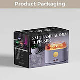 Соляна мінеральна лампа SALT LAMP WITH ROCKS Нічник зволожувач для ароматерапії з імітацією полум'я, фото 9
