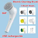 Електрична щітка 5в1 для прибирання Electric Cleaning Brush Багатофункціональна електрична щітка 5 в 1, фото 3