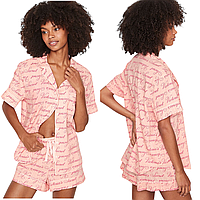 Коттоновая пижама Victoria's Secret Cotton Short Pajama Set