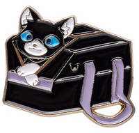 "Черный кот в сумке" значок (пин) металлический