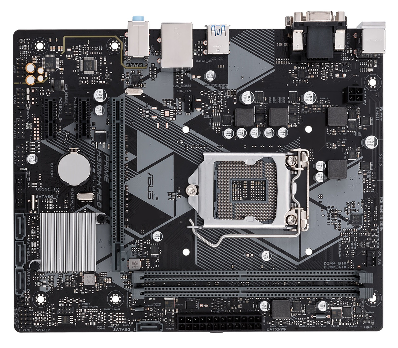 Материнская плата ASUS H310M-K R2.0 (s1151 v2, Intel H310, PCI-Ex16), фото 1