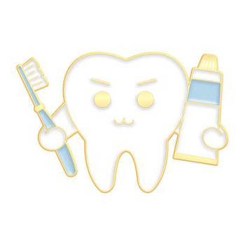 "Зуб із зубною пастою" значок (пін) металевий