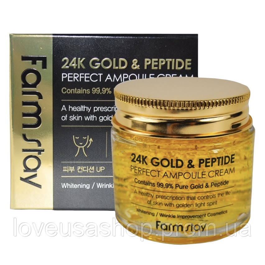 Ампульный крем Farm Stay 24K Gold & Peptide Perfect Ampoule Cream - фото 1 - id-p1927050239