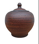 Чугунок для запікання гладкий з кераміки 1.5 л духовий глиняний ручної роботи, фото 2