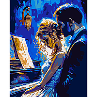 Картина по номерам SANTI Пианистка 40*50 см метал. краски