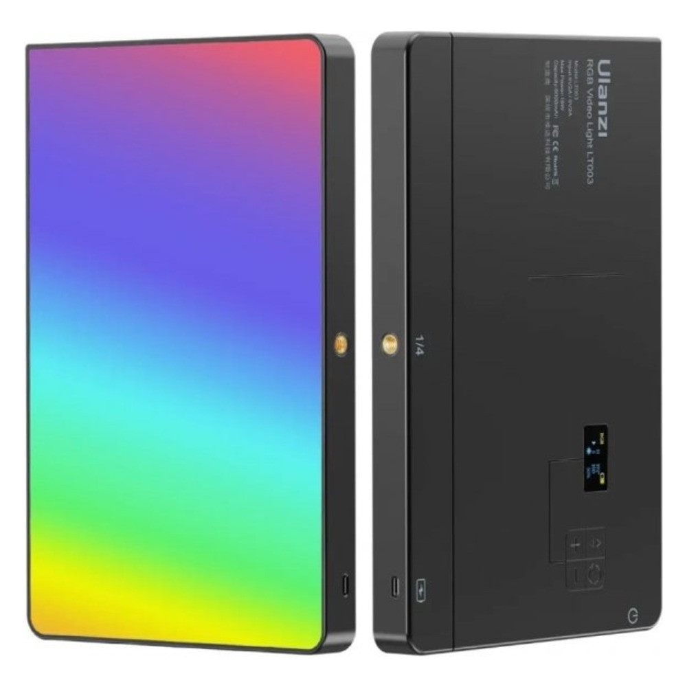 Cтудійна лампа Ulanzi LT003 2500-9000K,10-дюймова лампа для камер, RGB світло з акумулятором 8000 mАh, фото 1