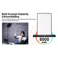 Cтудійна лампа Ulanzi LT003 2500-9000K,10-дюймова лампа для камер, RGB світло з акумулятором 8000 mАh, фото 8