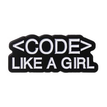 "Напис Кодуй як дівчинка / Code like a girl" значок (пін) металевий