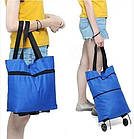 Складна господарська сумка – трансформер 2 в 1 Шоппер на коліщатках Сіра, фото 5