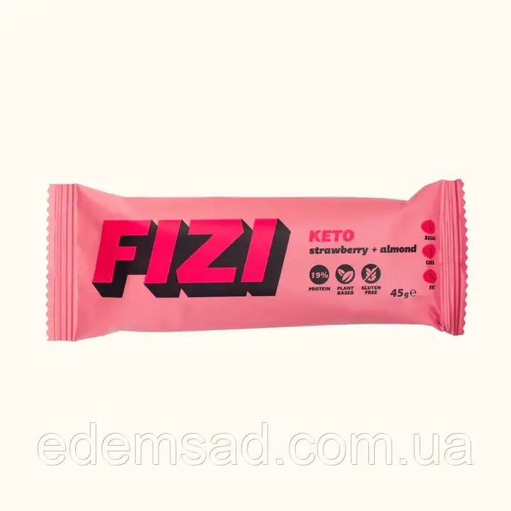 Батончик КЕТО “STRAWBERRY + ALMOND” 10X45Г, Fizi