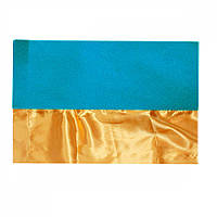 Прапор України (1000х1500) атласний золото/бірюза