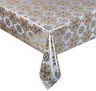 Святкова клейонка-скатертина метражем на тканинній основі ламінована для столу  Gold Soft Touch ширина 1 м 40 см