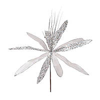 Цветок декоративный Yes! Fun Рождественская звезда серебряный, 40 см