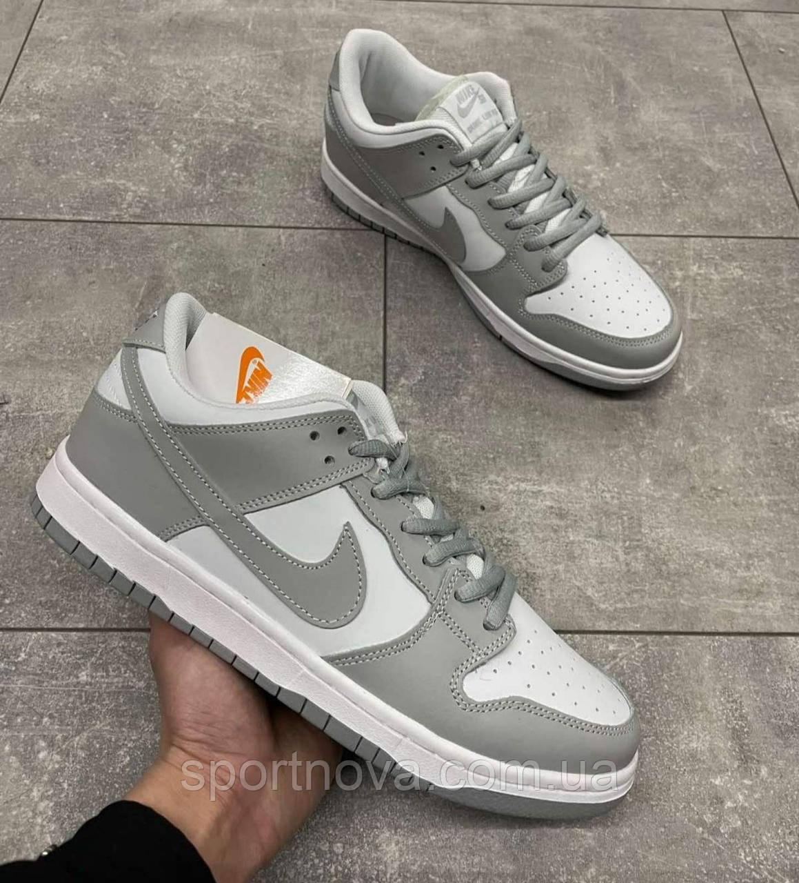 Чоловічі кросівки демісезонні Nike Dunk шкіра бежеві з білим р 41-44