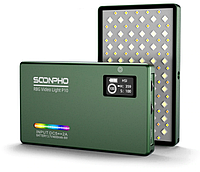 Накамерный LED осветитель Soonpho P10 RBG с аккумулятором 4000 mAh, зеленый